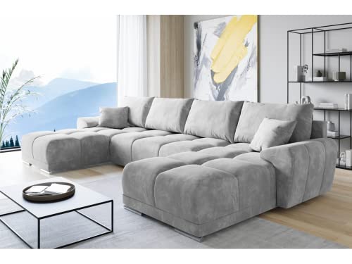ML Furniture Velvet Ecksofa in U-Form –...