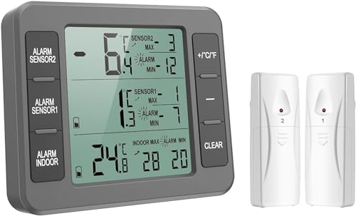 ORIA Kühlschrank Thermometer, Gefrierschrank...