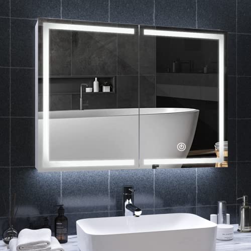 DICTAC Spiegelschrank Bad mit LED Beleuchtung...