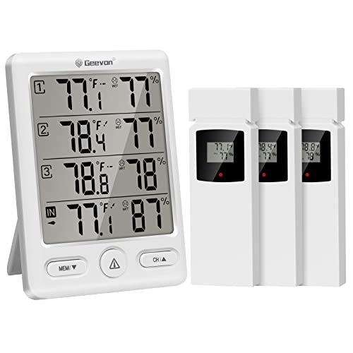 Geevon Funk Thermometer Innen Außen mit 3...