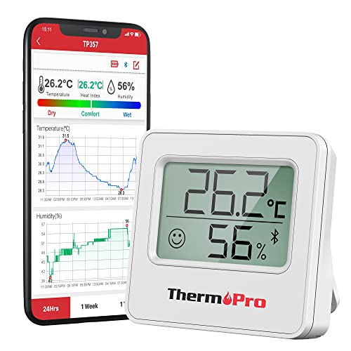 ThermoPro TP357 80m Bluetooth Hygrometer...