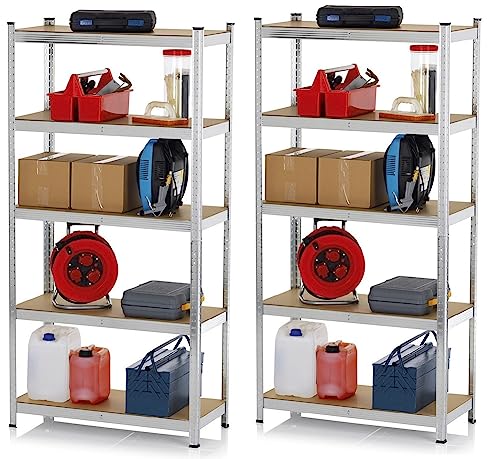 EASYmaxx Schwerlastregal 2er-Set 180x90x40 cm...
